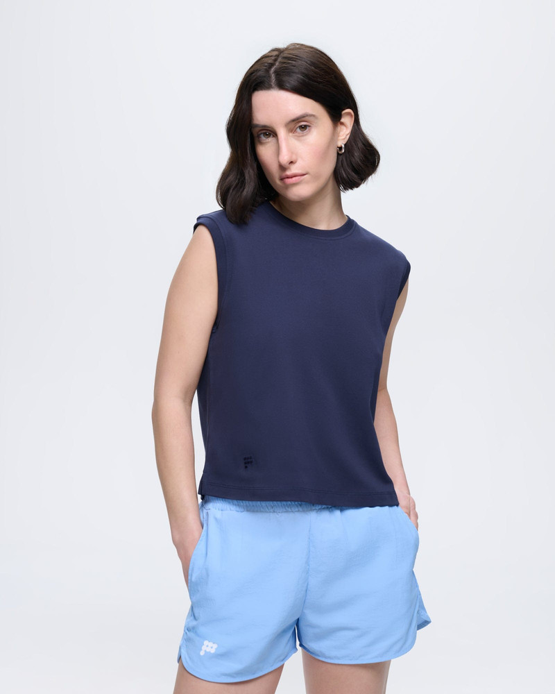 PANGAIA Womens Sleeveless T-Shirt - Midnight Navy outlook