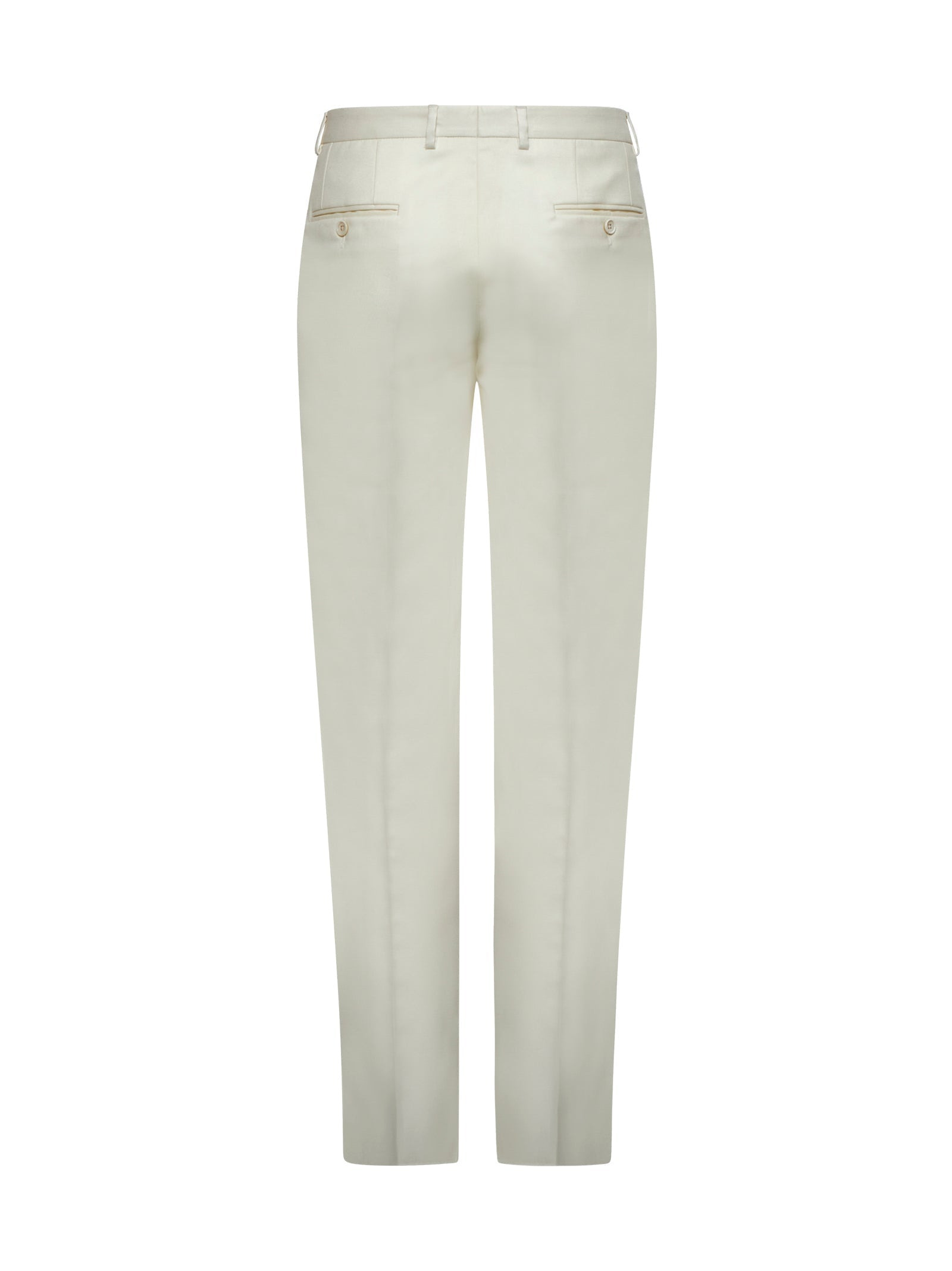 Dolce & Gabbana Men Ivory Flannel Trousers - 2