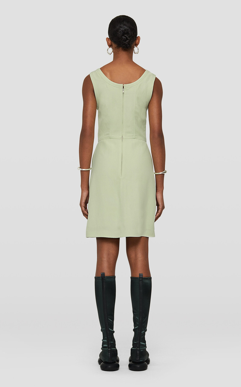 Wrapped Linen-Blend Mini Dress green 4