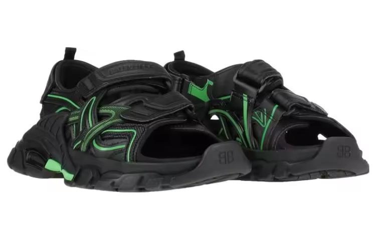 (WMNS) Balenciaga Track 2.0 Sandals 'Black Green' 617543W3AJ11030 - 4