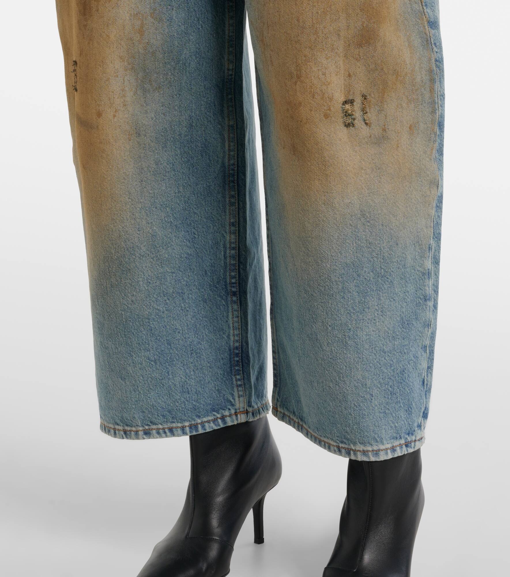 Penicillin distressed mid-rise wide-leg jeans - 5