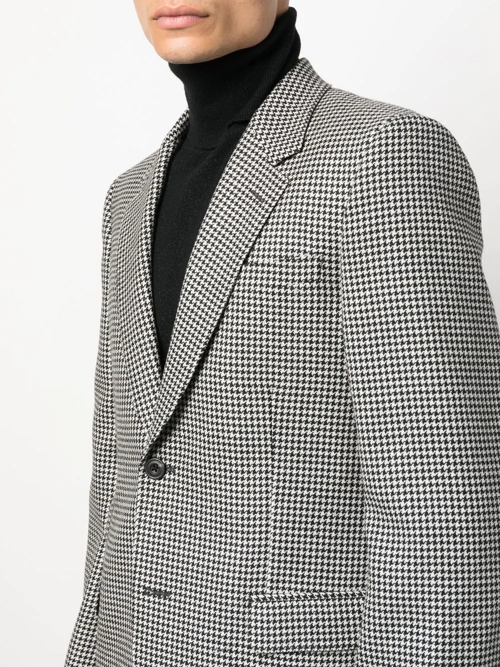 single-breasted houndstooth blazer - 5