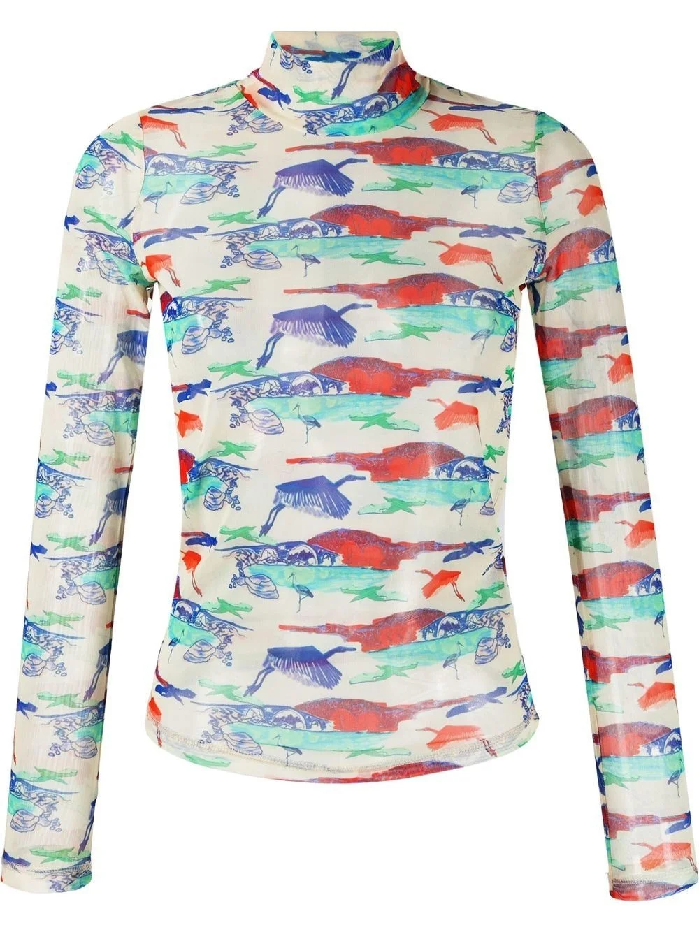 all-over graphic-print blouse - 1