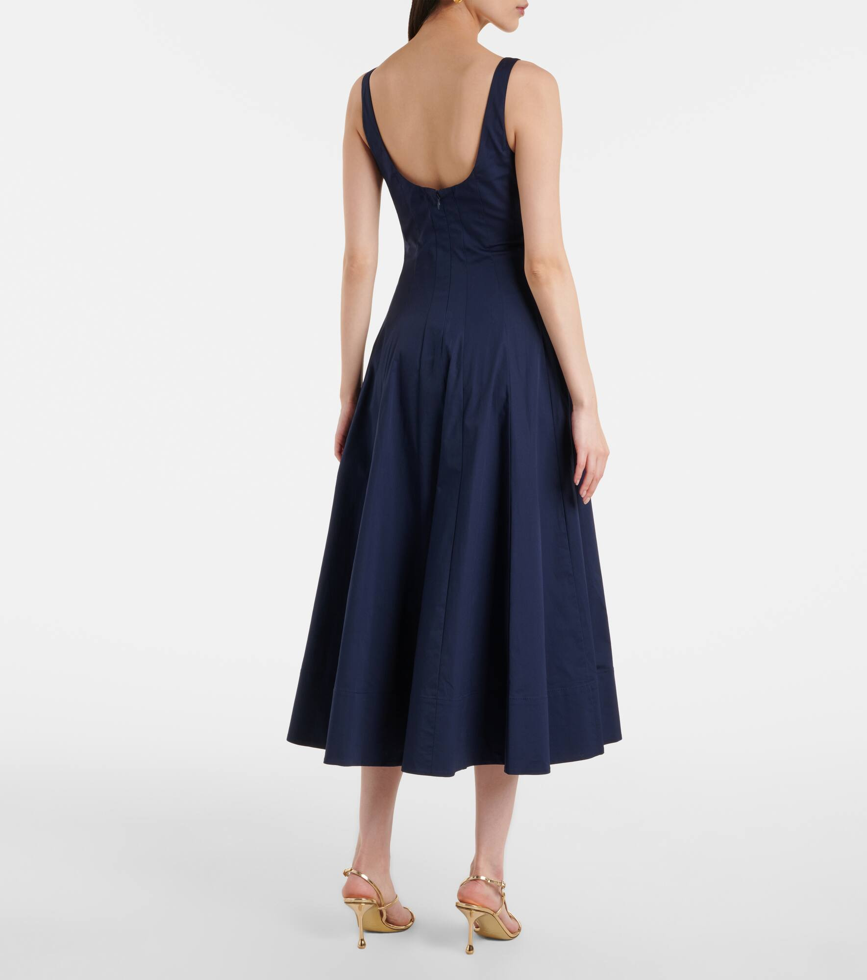 Wells pleated cotton midi dress - 3