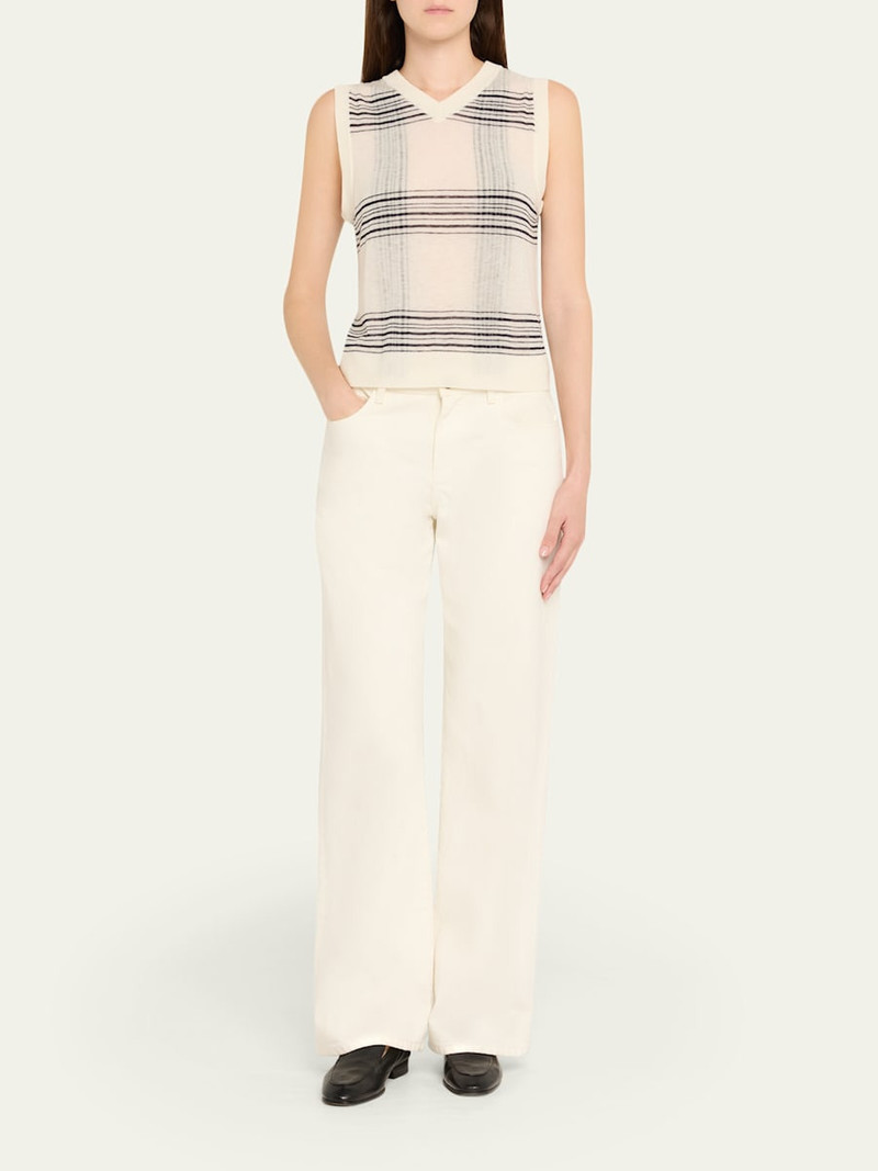 Vince Plaid V-Neck Sweater Vest outlook