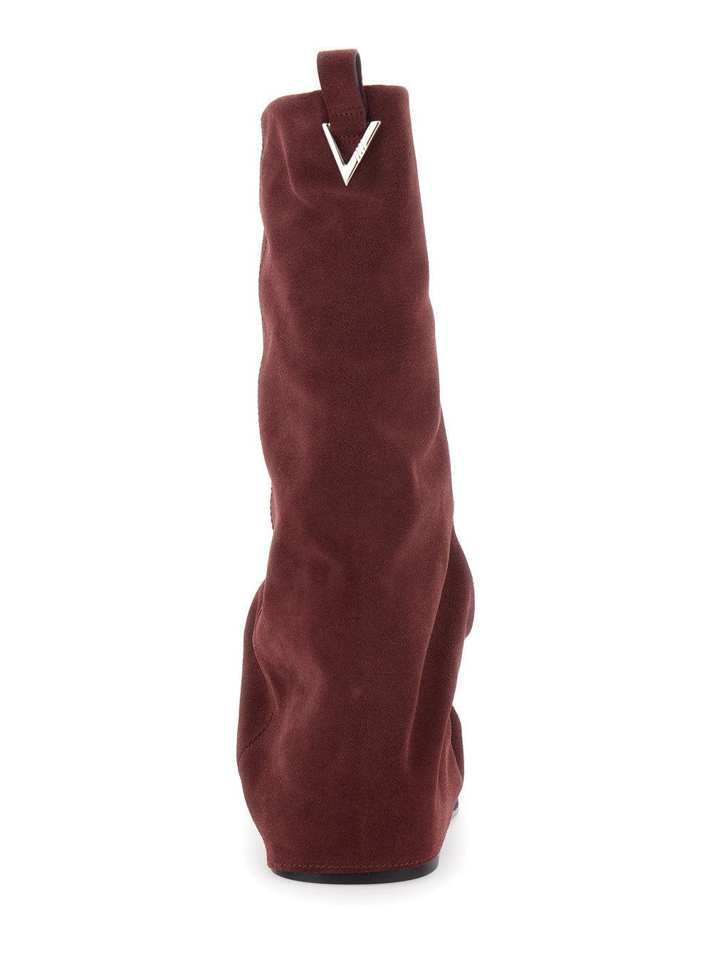 The Attico Women 'Robin' Bordeaux Combat Boots With Pull-On Tab In Suede Woman - 4
