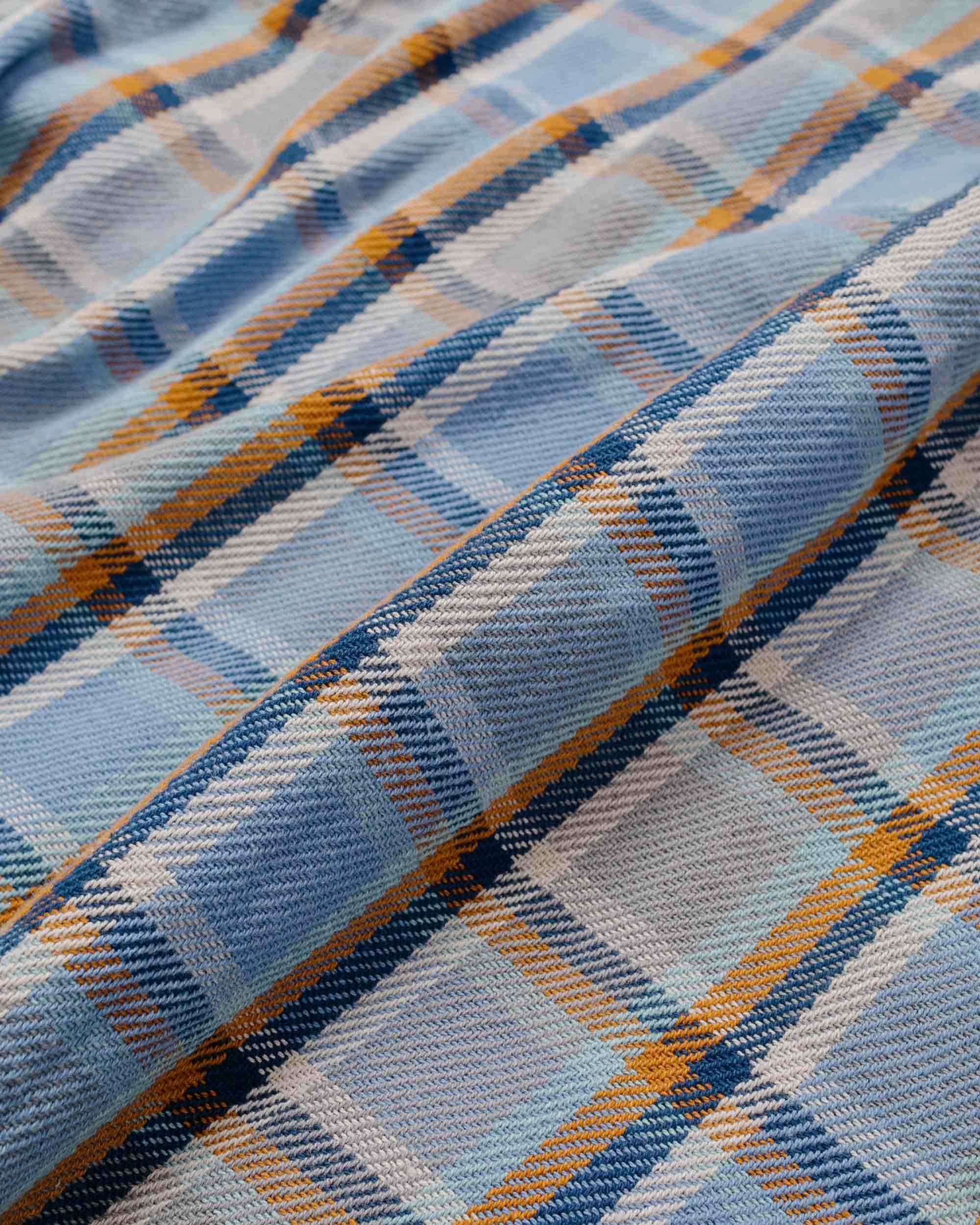 BA Shirt Jacket Blue Cotton Heavy Twill Plaid - 5