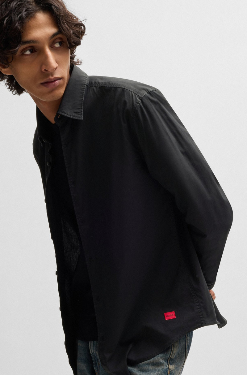 SLIM-FIT SHIRT IN STRETCH-COTTON CANVAS 6