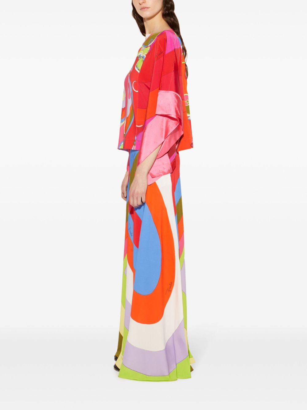 Orchidee-print kaftan - 3