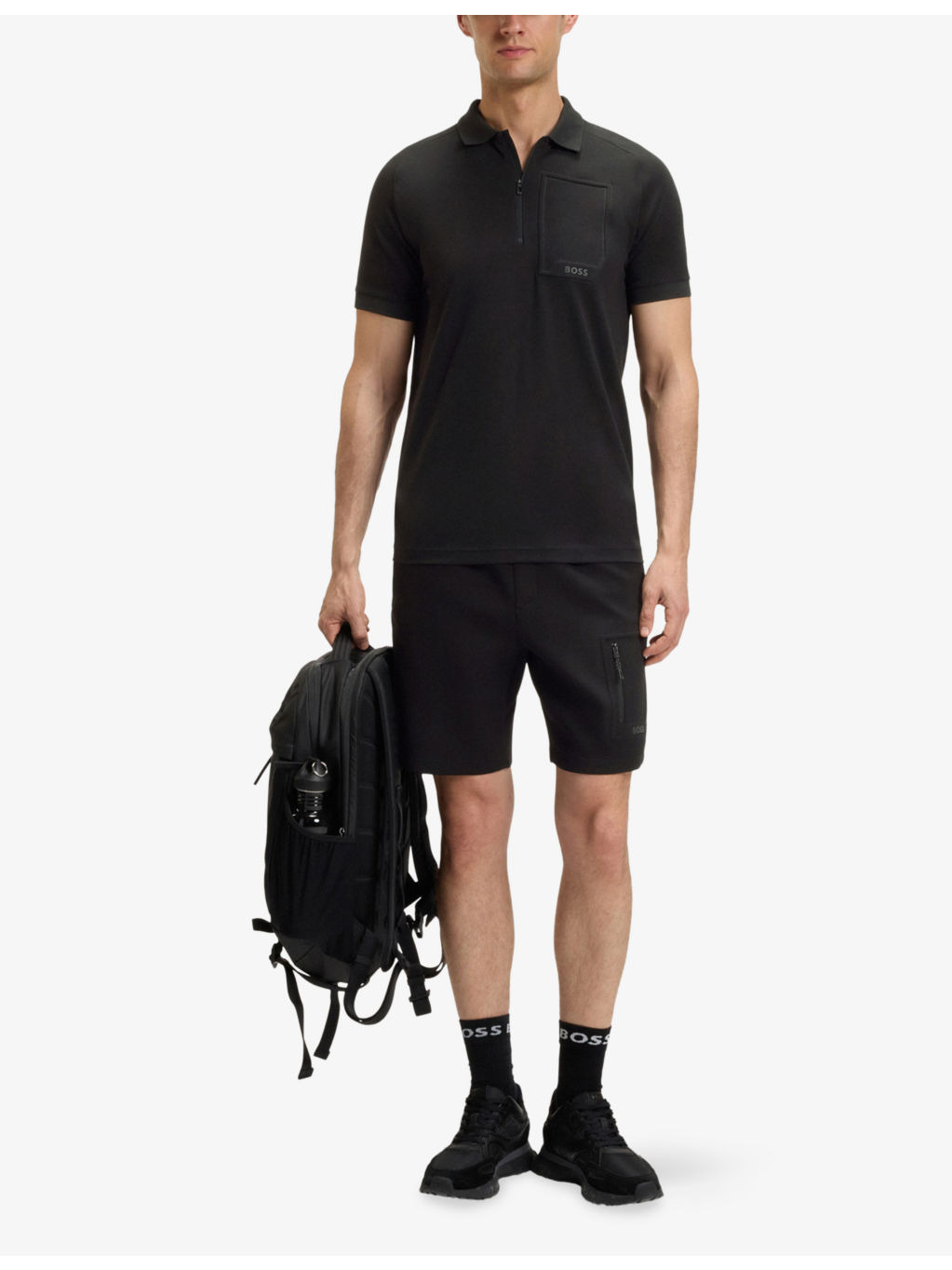 Embossed-Pocket Half-Zip Stretch-Cotton Polo Shirt - 2