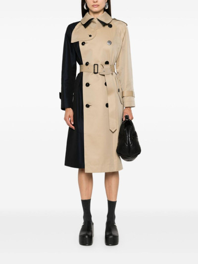 sacai two-tone trench coat outlook