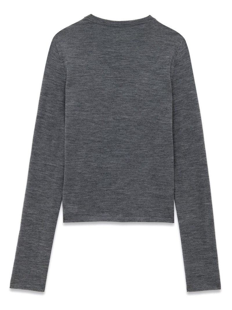 SAINT LAURENT crew-neck fine-knit jumper outlook