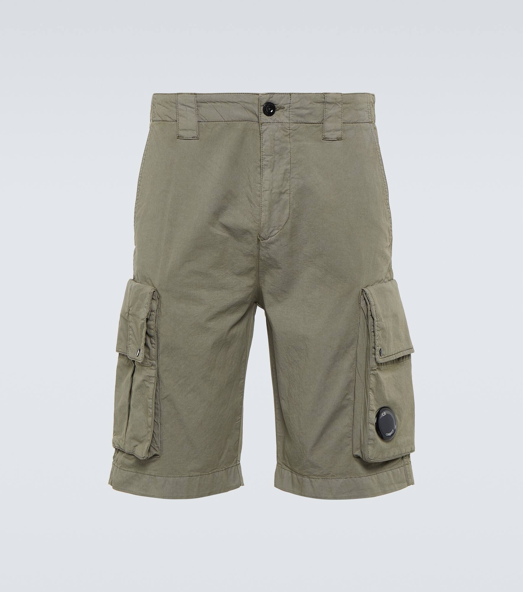 Cotton-blend cargo shorts - 1