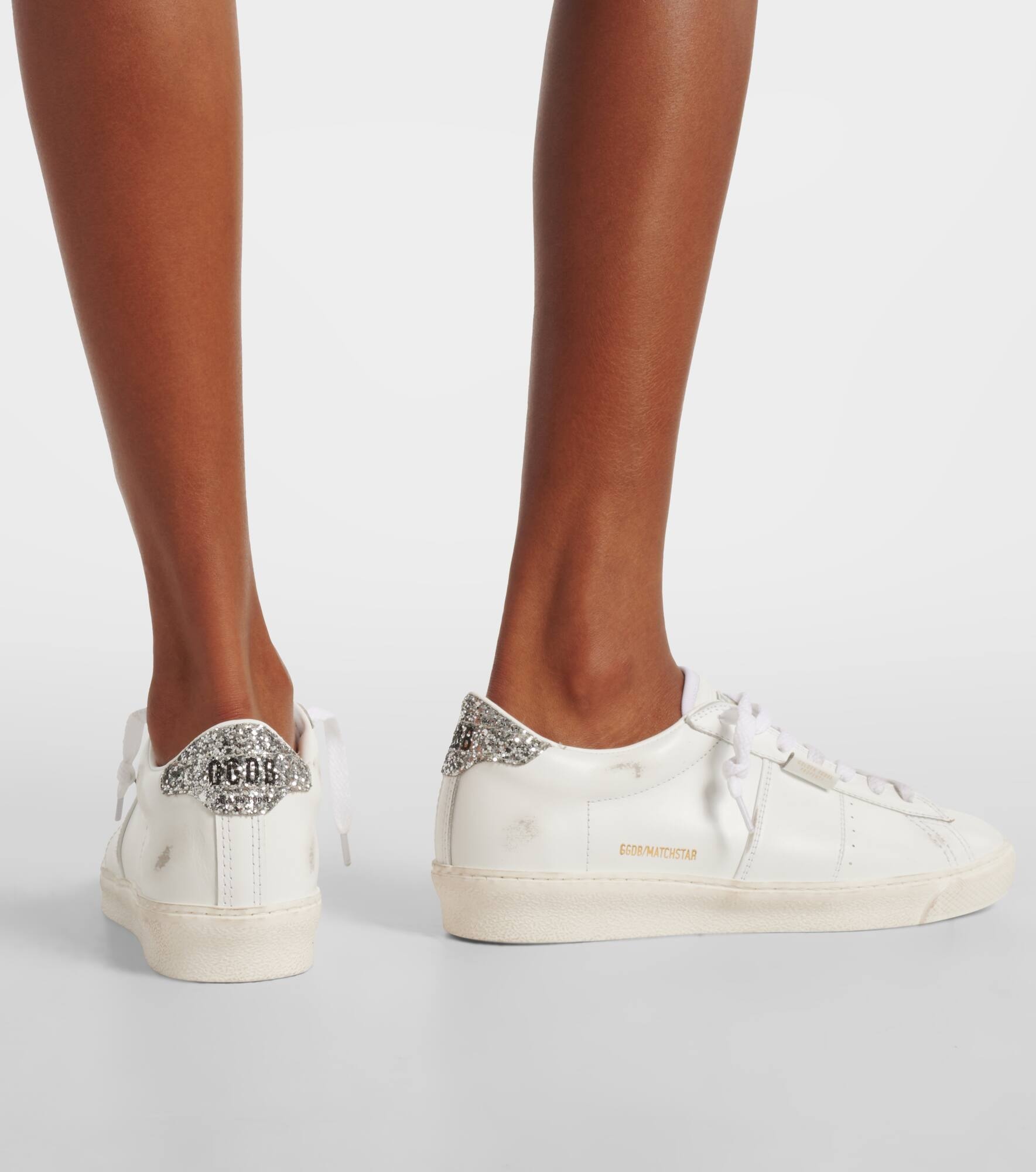 Golden Goose Matchstar glitter leather sneakers | mytheresa