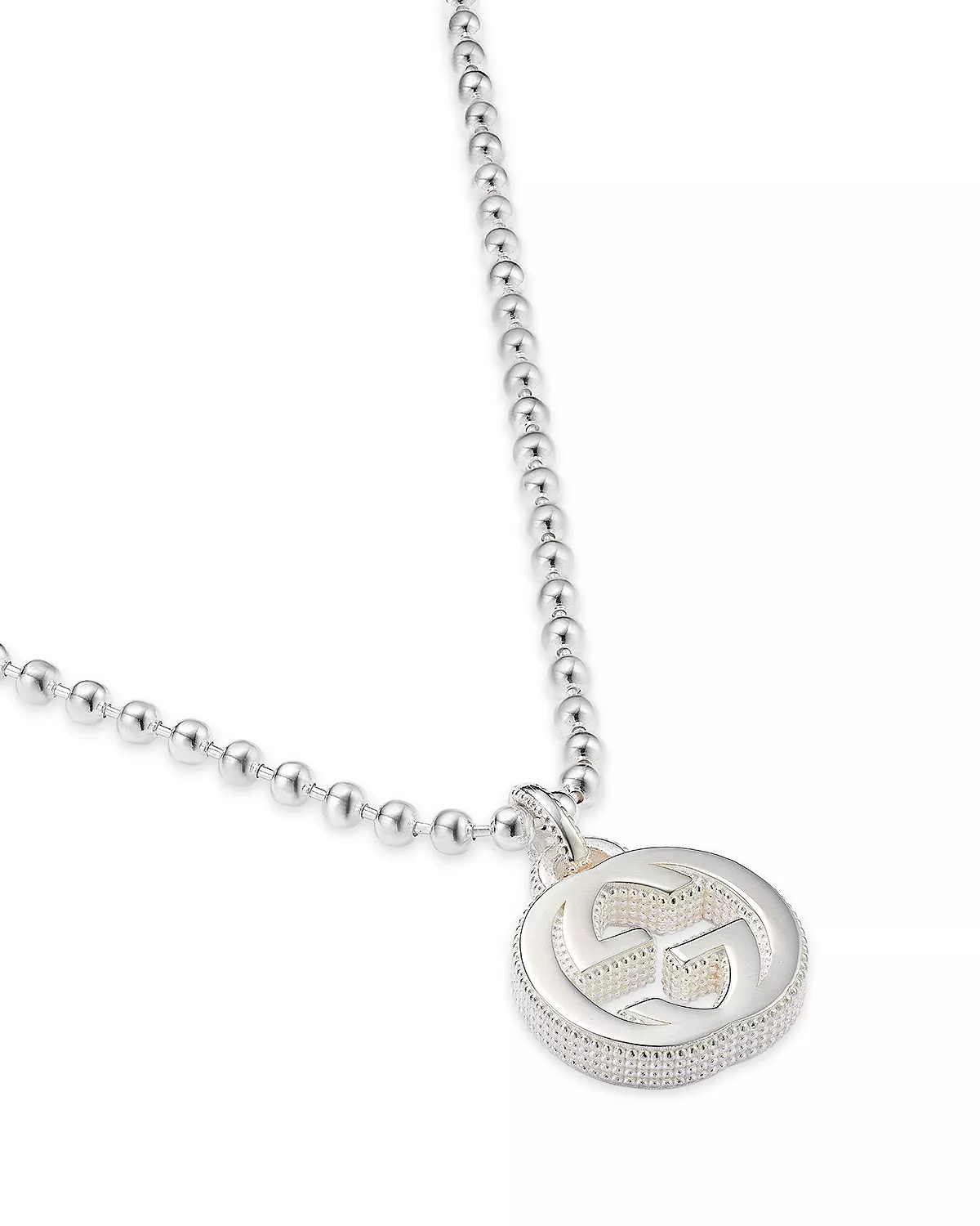 Sterling Silver Interlocking G Pendant Necklace, 15" - 3