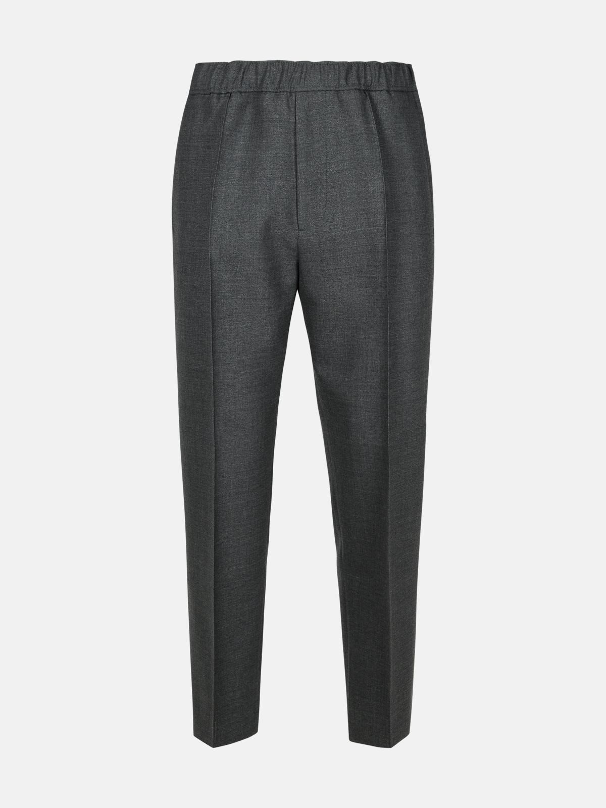 GREY WOOL TROUSERS - 1