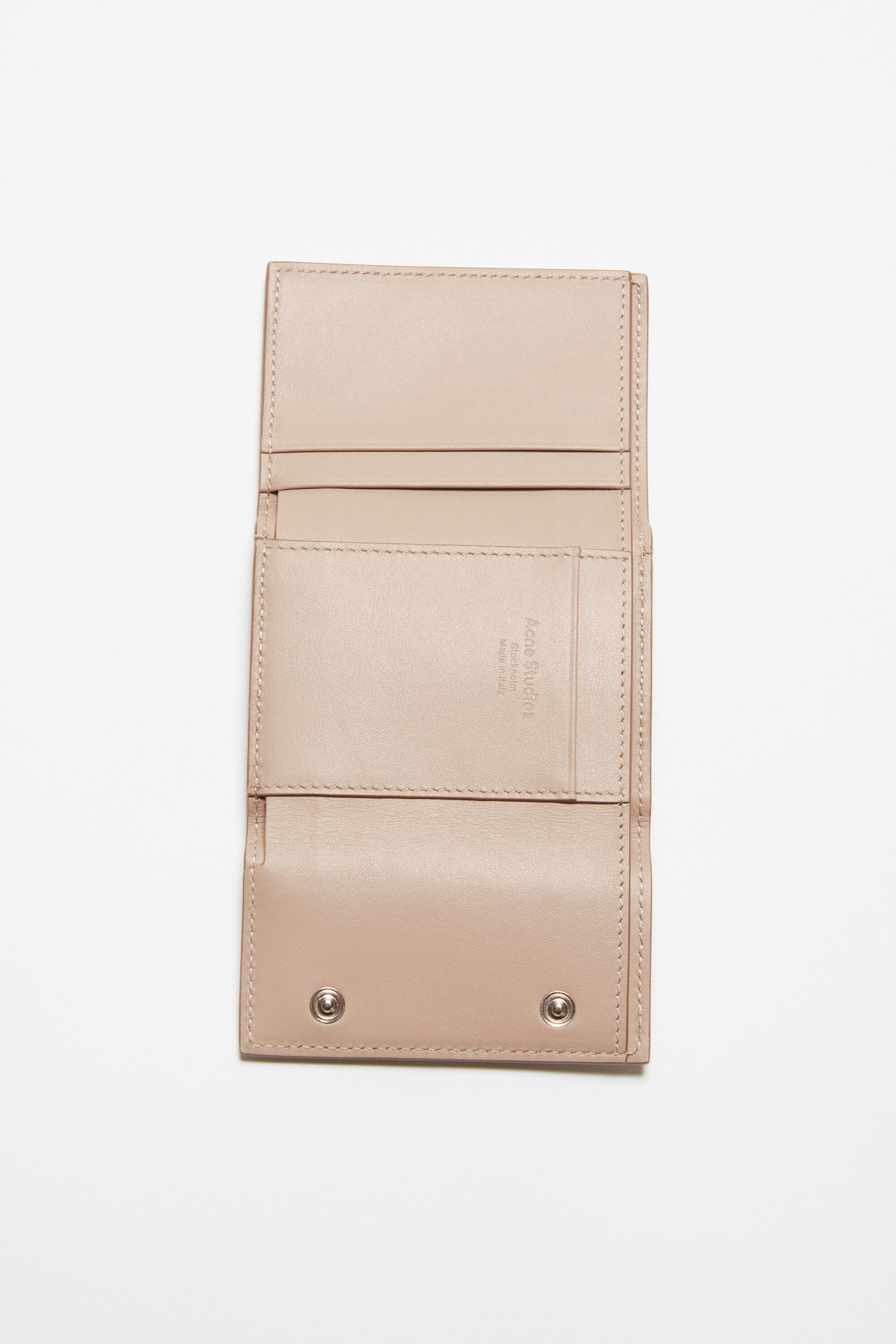 Trifold leather wallet - Taupe beige - 6