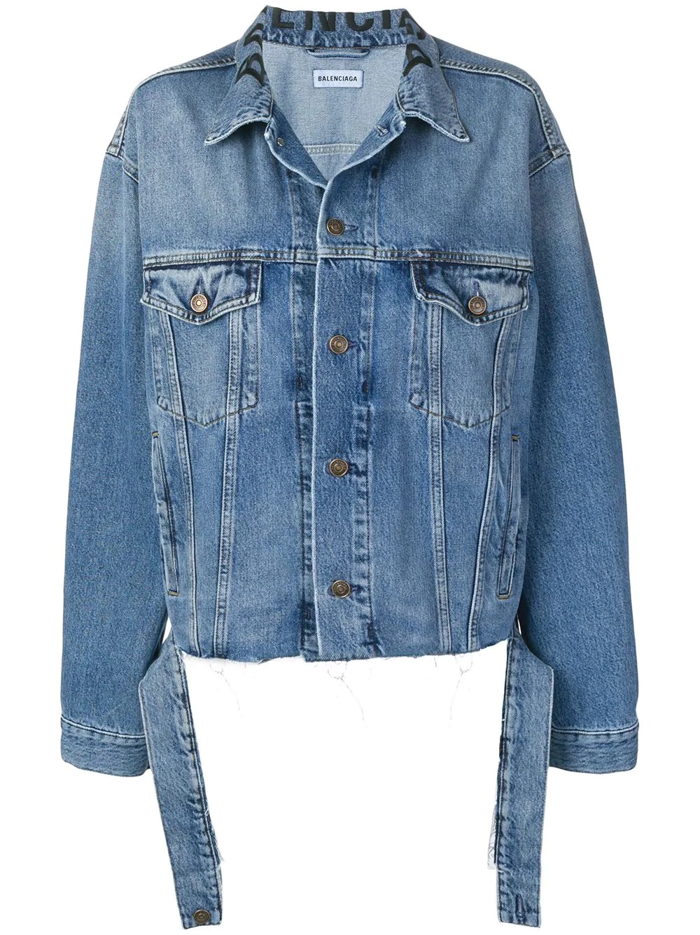 tie waist denim jacket  - 1