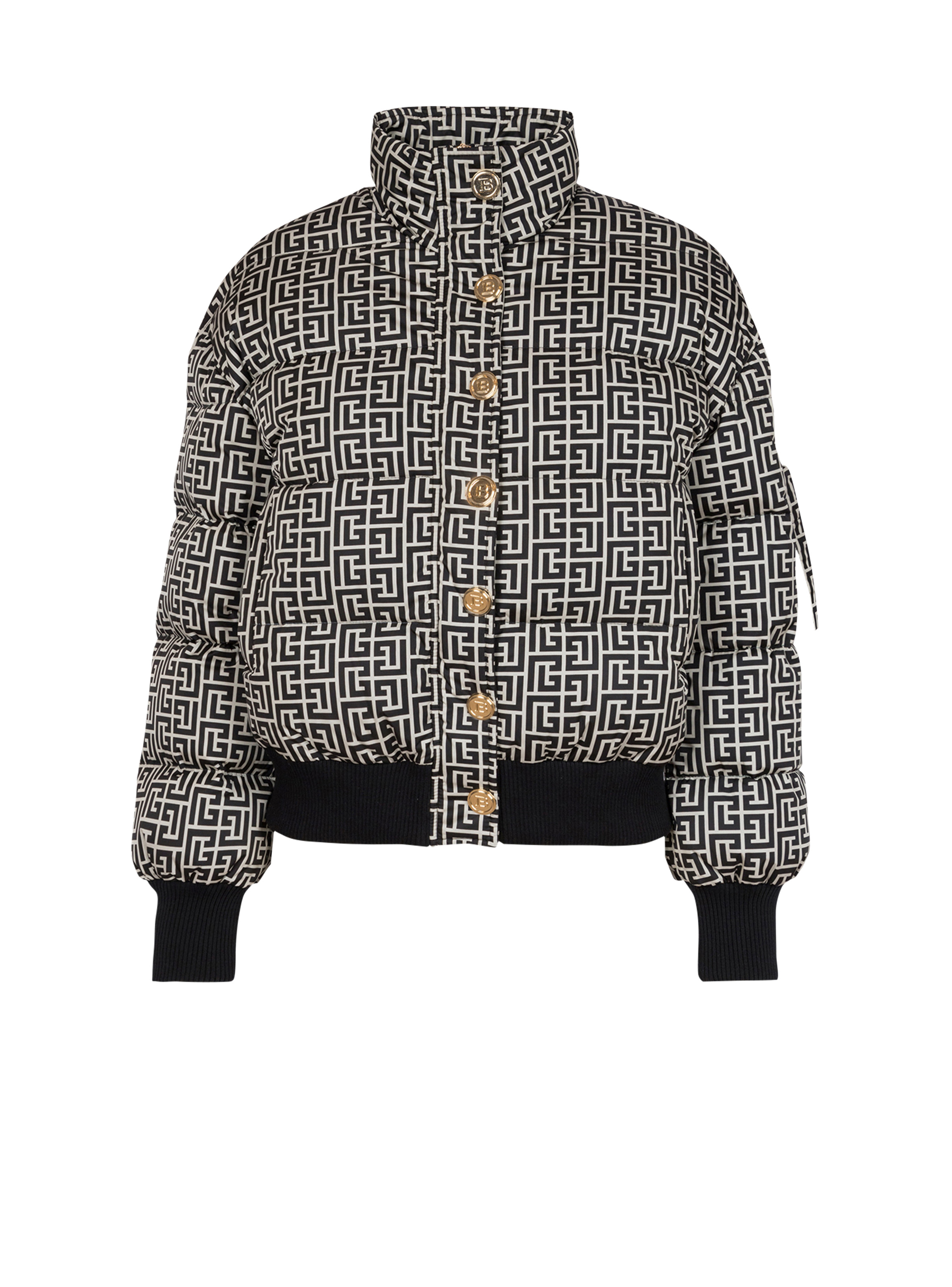 Nylon quilted coat with monogram - 1