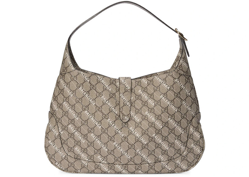 GUCCI Gucci x Balenciaga The Hacker Project Medium Jackie 1961 GG Supreme Beige/Ebony/White outlook