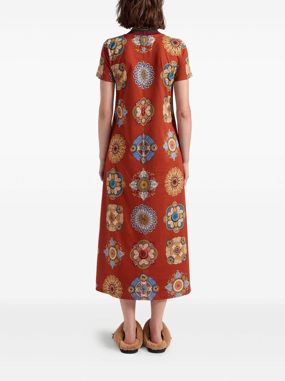 floral-print swing dress - 3