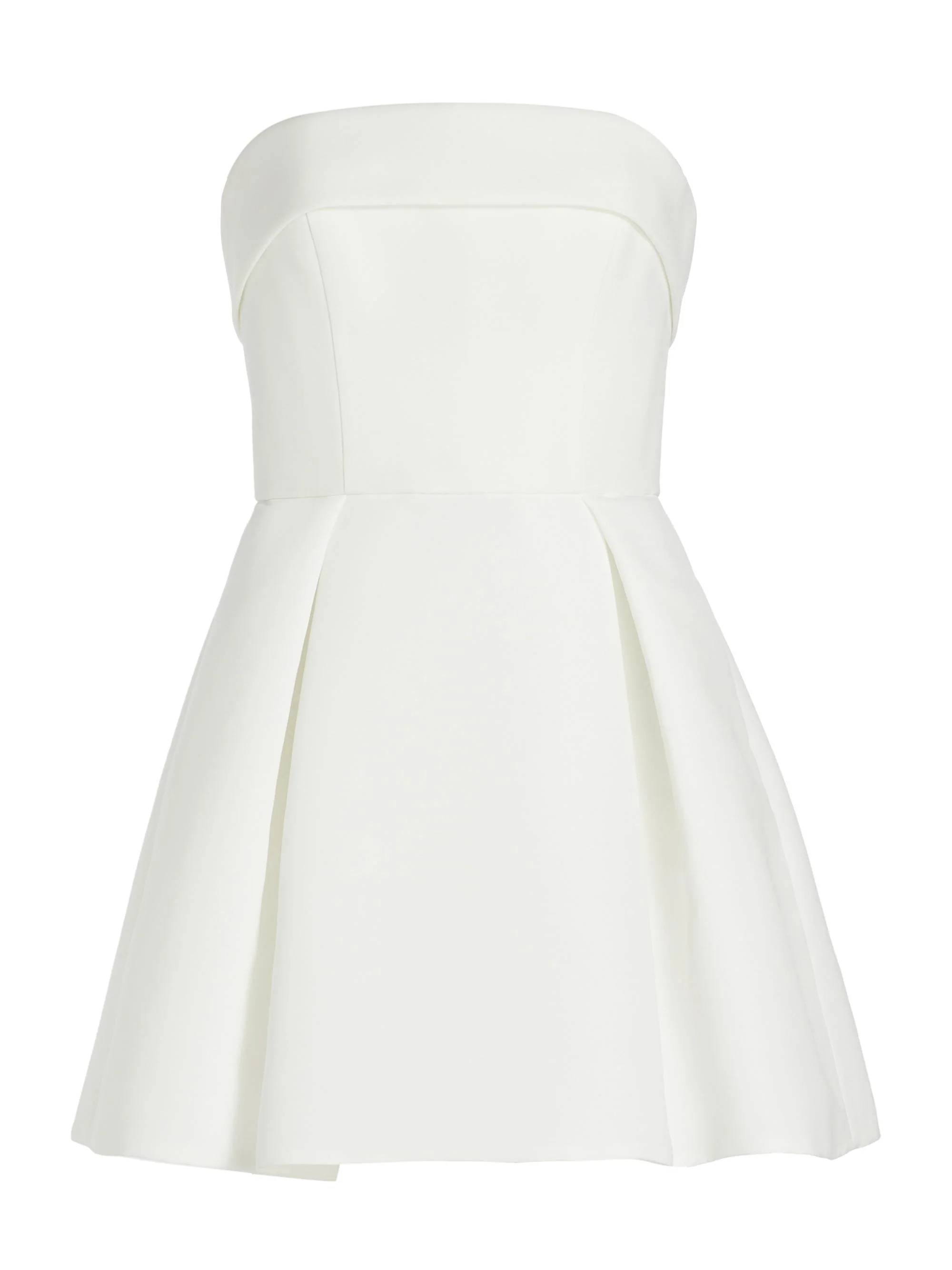 Women's Box-Pleated Faille Minidress - Silk White - 1