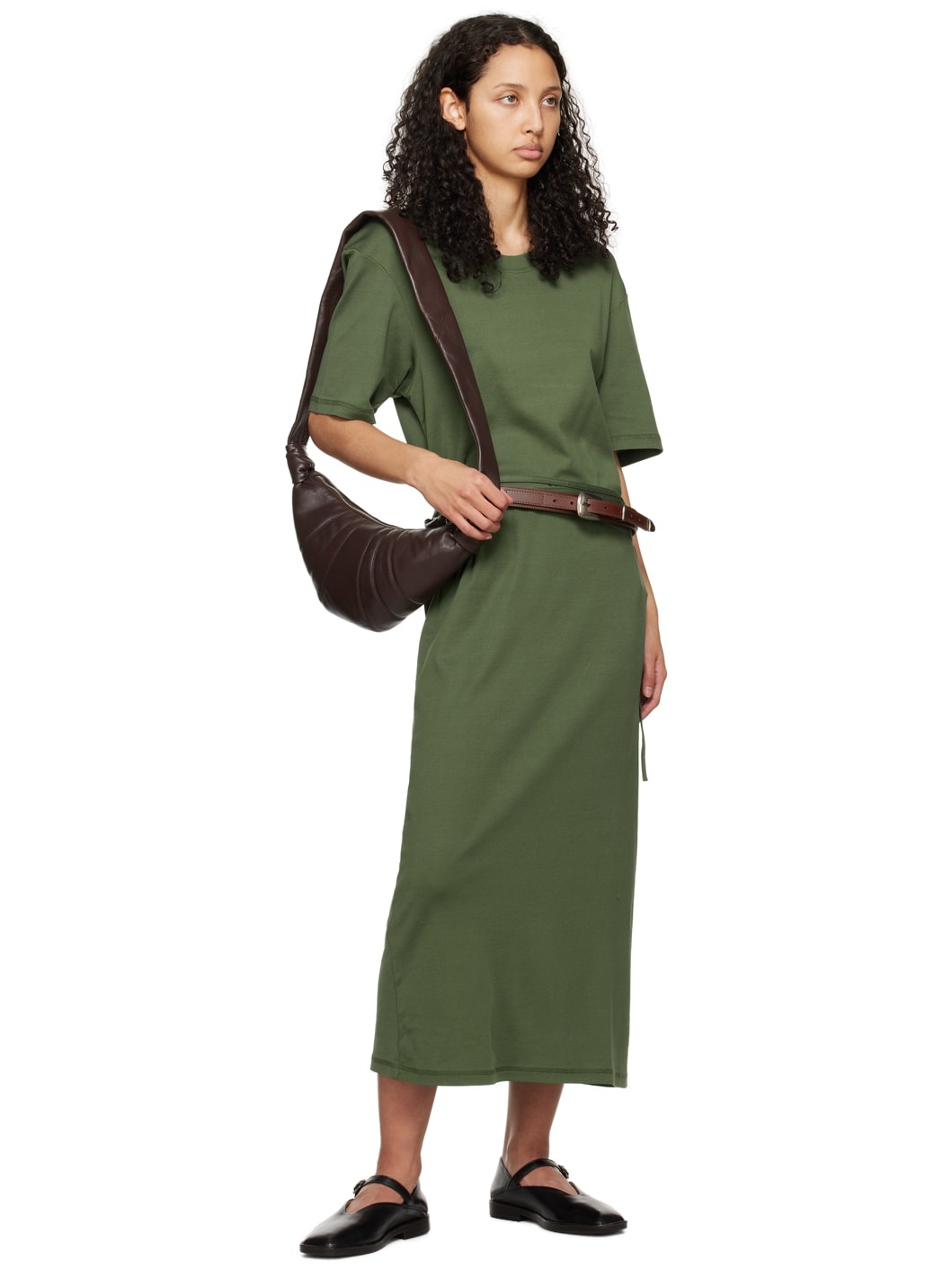 ワンピース LEMAIRE T-SHIRT DRESS WITH BELT Navy Belted Rib T-shirt Midi Dress by LEMAIRE on Sale