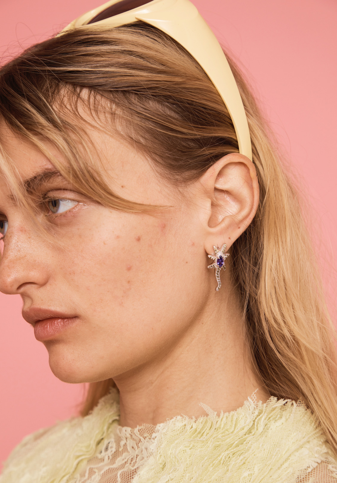 OLIVE LAVANDER STAR TRAIL EARRINGS - 2