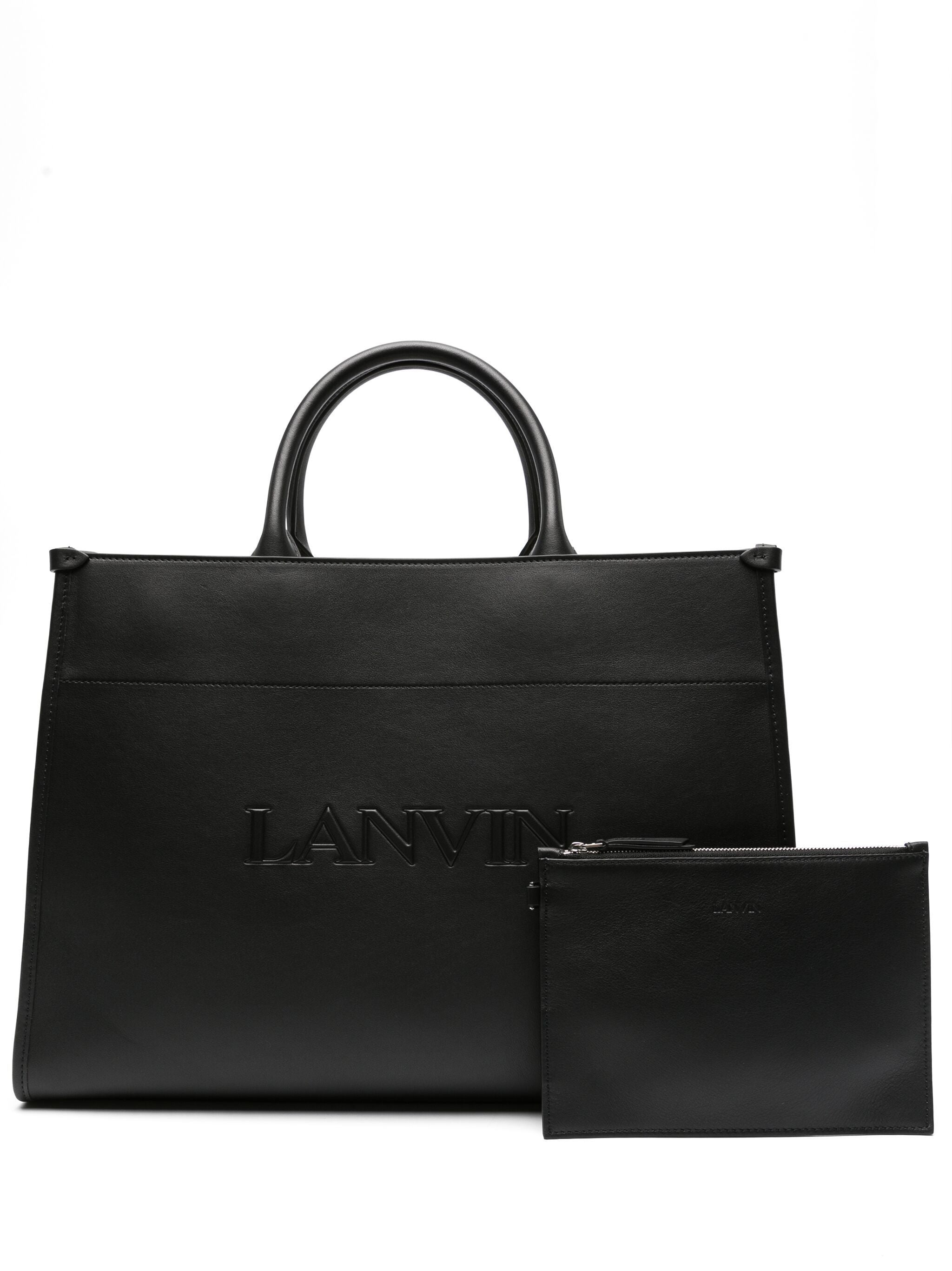 LOGO-EMBOSSED LEATHER TOTE BAG - 6