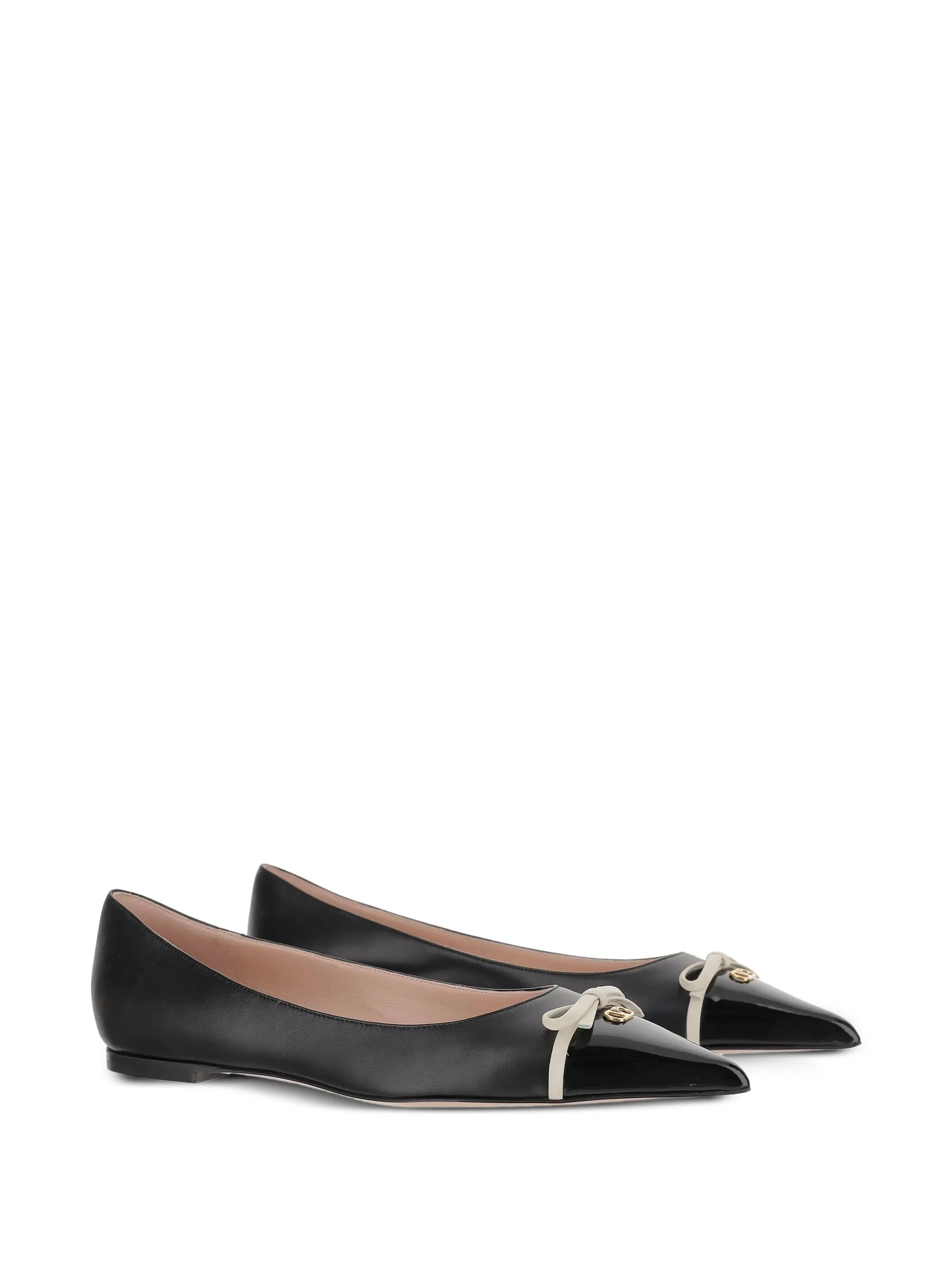 contrast-bow ballet flats - 2