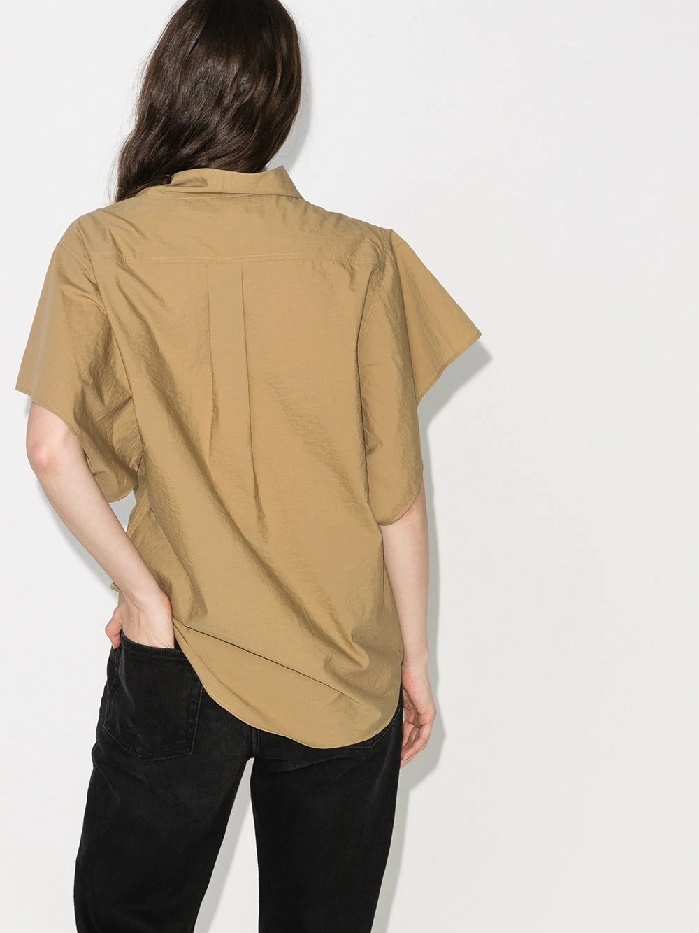 funnel-neck short-sleeve top - 3