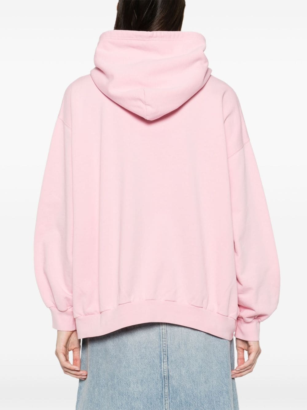 logo-embroidered cotton hoodie - 4