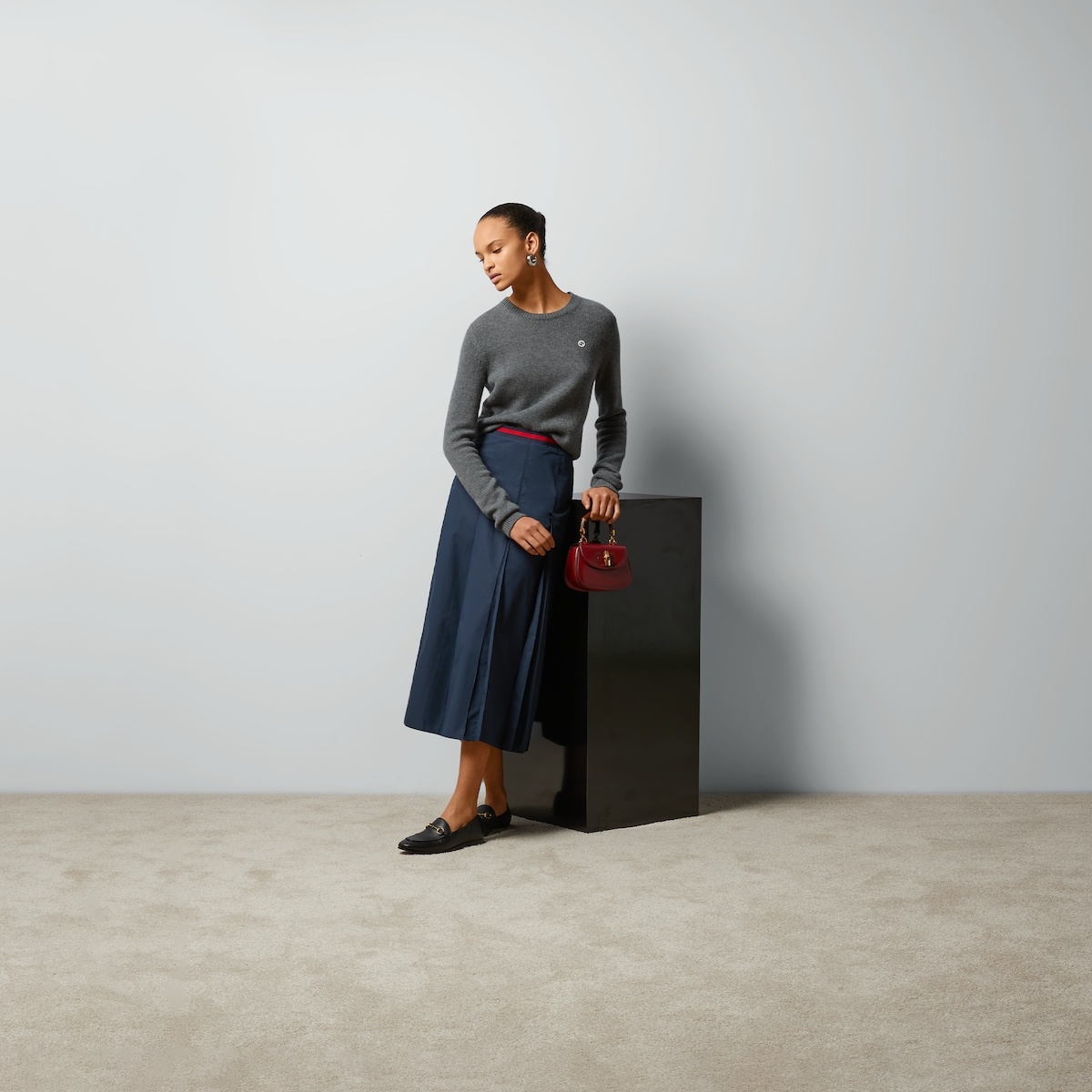 Cotton poplin skirt with Web - 2