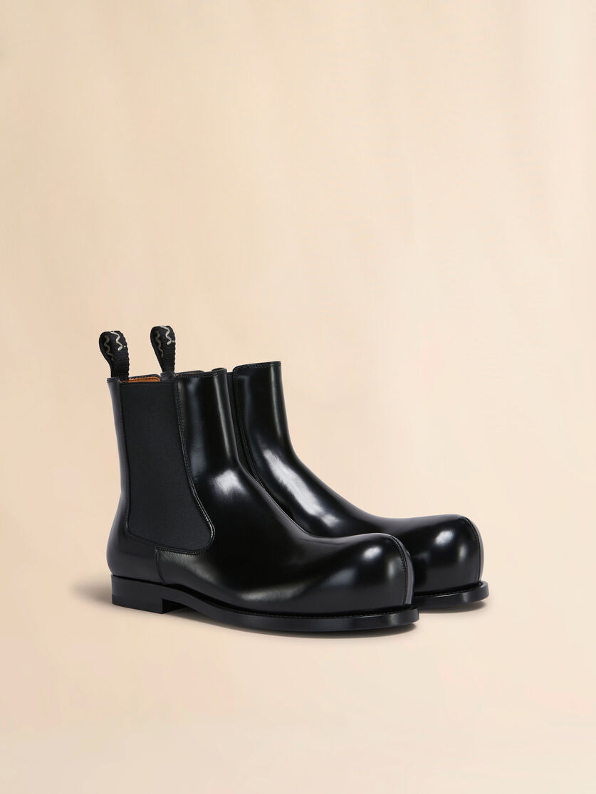 BLACK LEATHER NEW WAVE CHELSEA BOOT - 2