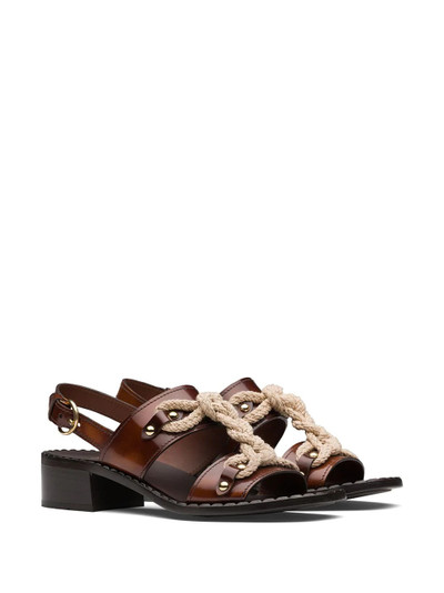 Prada brushed leather sandals outlook