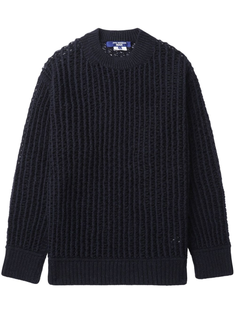 open knit crew neck sweatshirt - 1