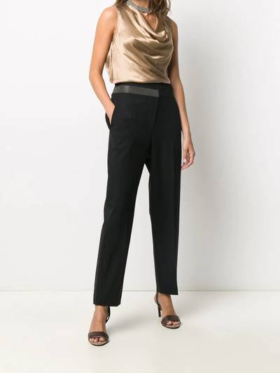 Brunello Cucinelli brass-embellished draped-neck top outlook