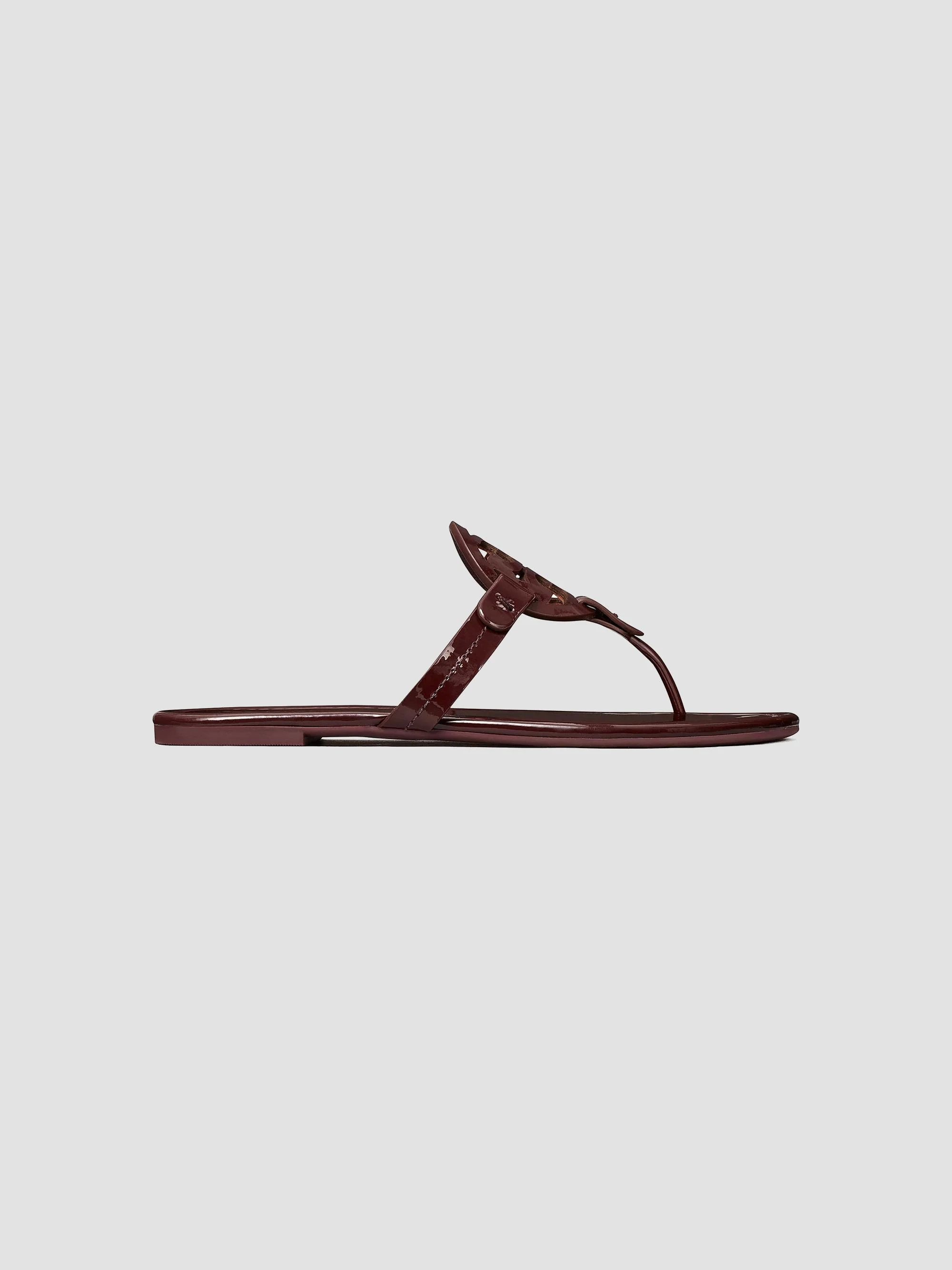 Women's Miller Sandal, Patent Leather - Dark Carmine - 1