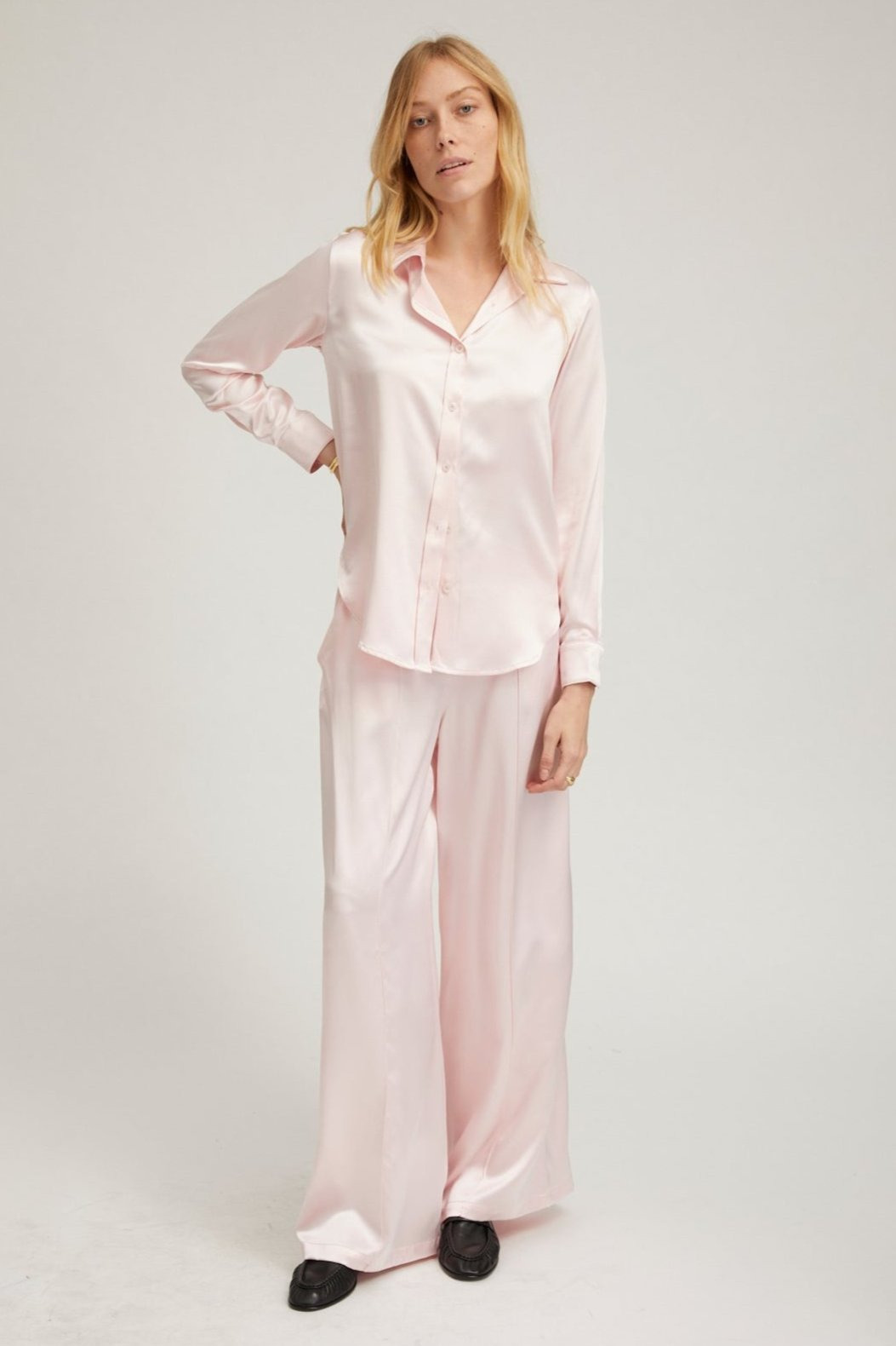 BALLET SILK FITTED BUTTON DOWN - 2