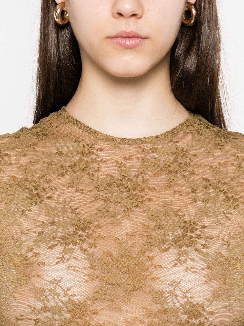 lace long-sleeve bodysuit - 5