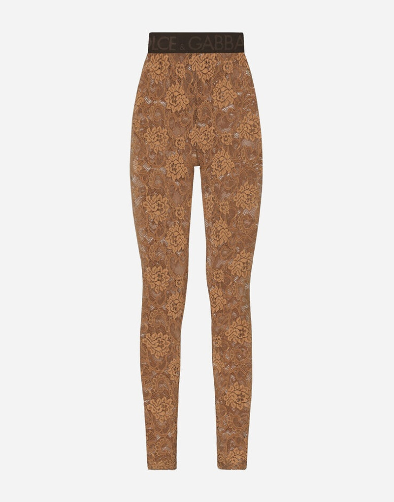 Lace leggings with branded elastic 1