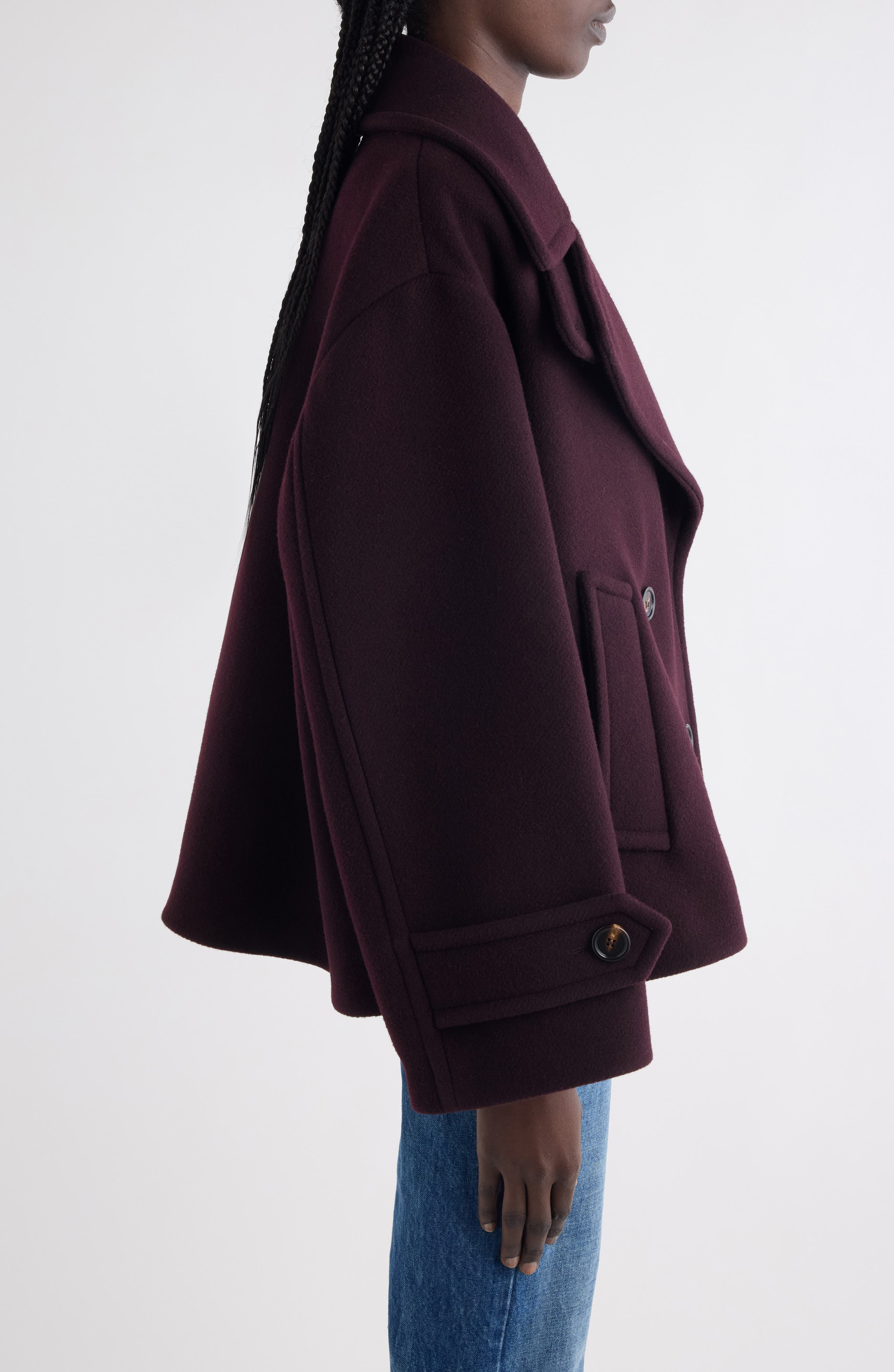 Chloé Iconic Soft Wool Blend Coat in Deep Purple at Nordstrom - 4