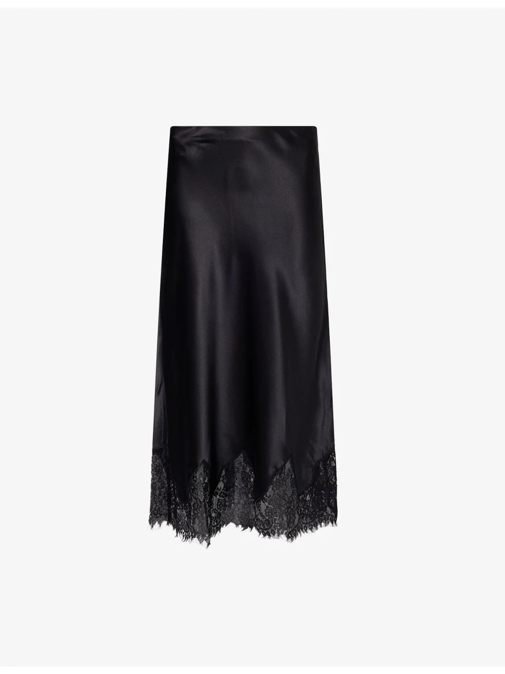 Carolina Lace-Trim Silk Midi Skirt - 1