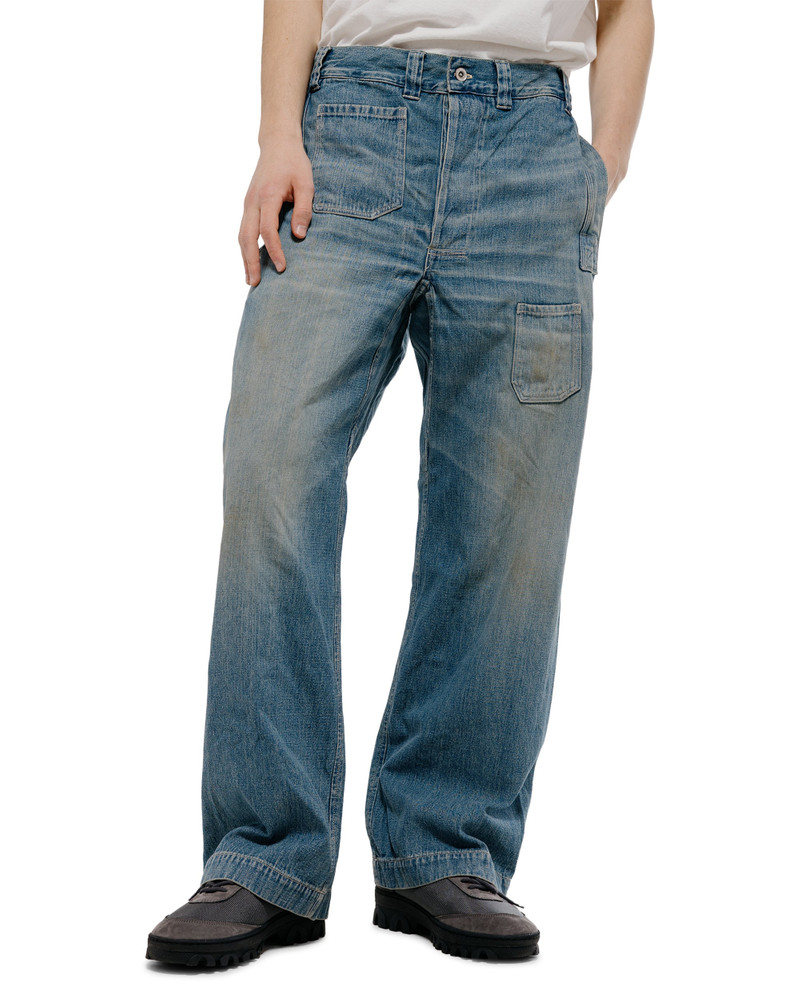 Warehouse & Co. Lot. JG-01 1910s Netmaker's Trousers Indigo Denim Used Wash (Light Colour) outlook
