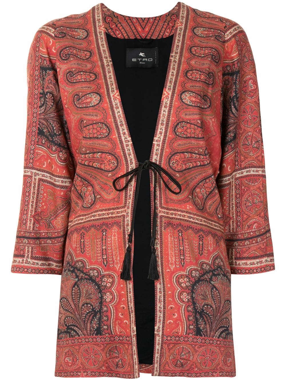 tie-fastening paisley cardigan - 1