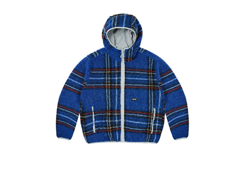REVERSIBLE CHECK FLEECE JACKET BLUE - 1