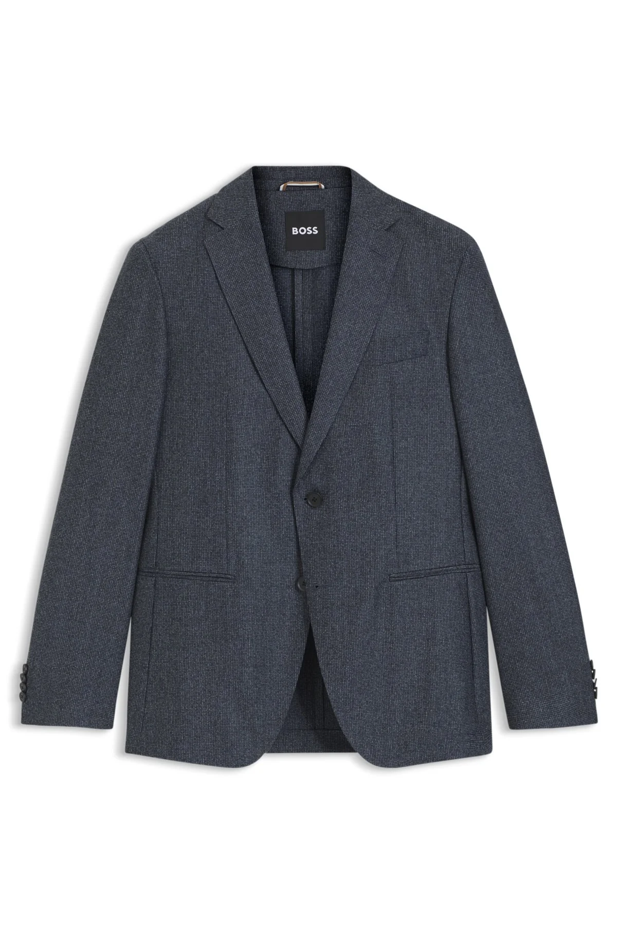 SLIM-FIT SUIT IN MICRO-PATTERNED VIRGIN WOOL - 1