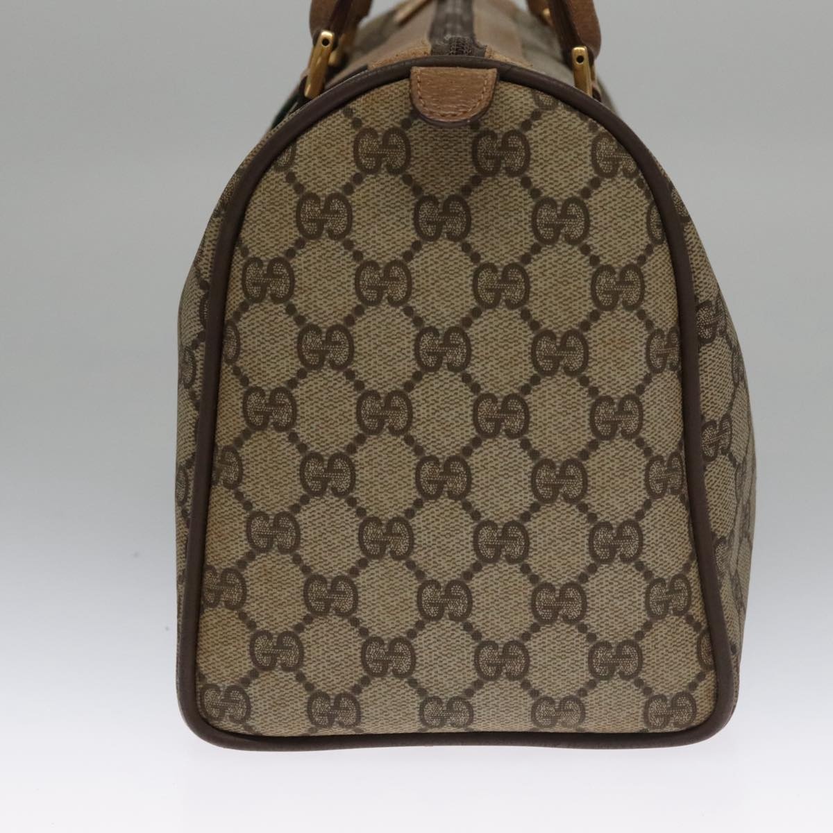 GUCCI GG Supreme Web Sherry Line Hand Bag Pvc Beige Gold 39 02 007 - 4