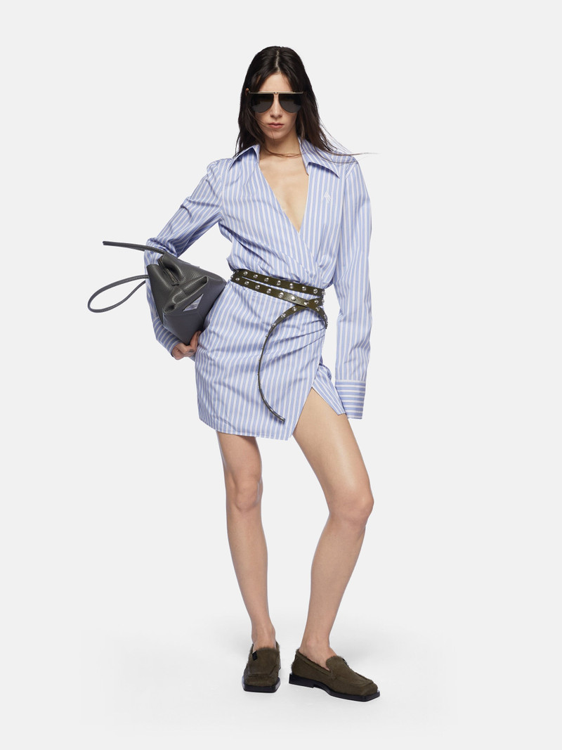 THE ATTICO WHITE AND NAVY BLUE MINI DRESS outlook