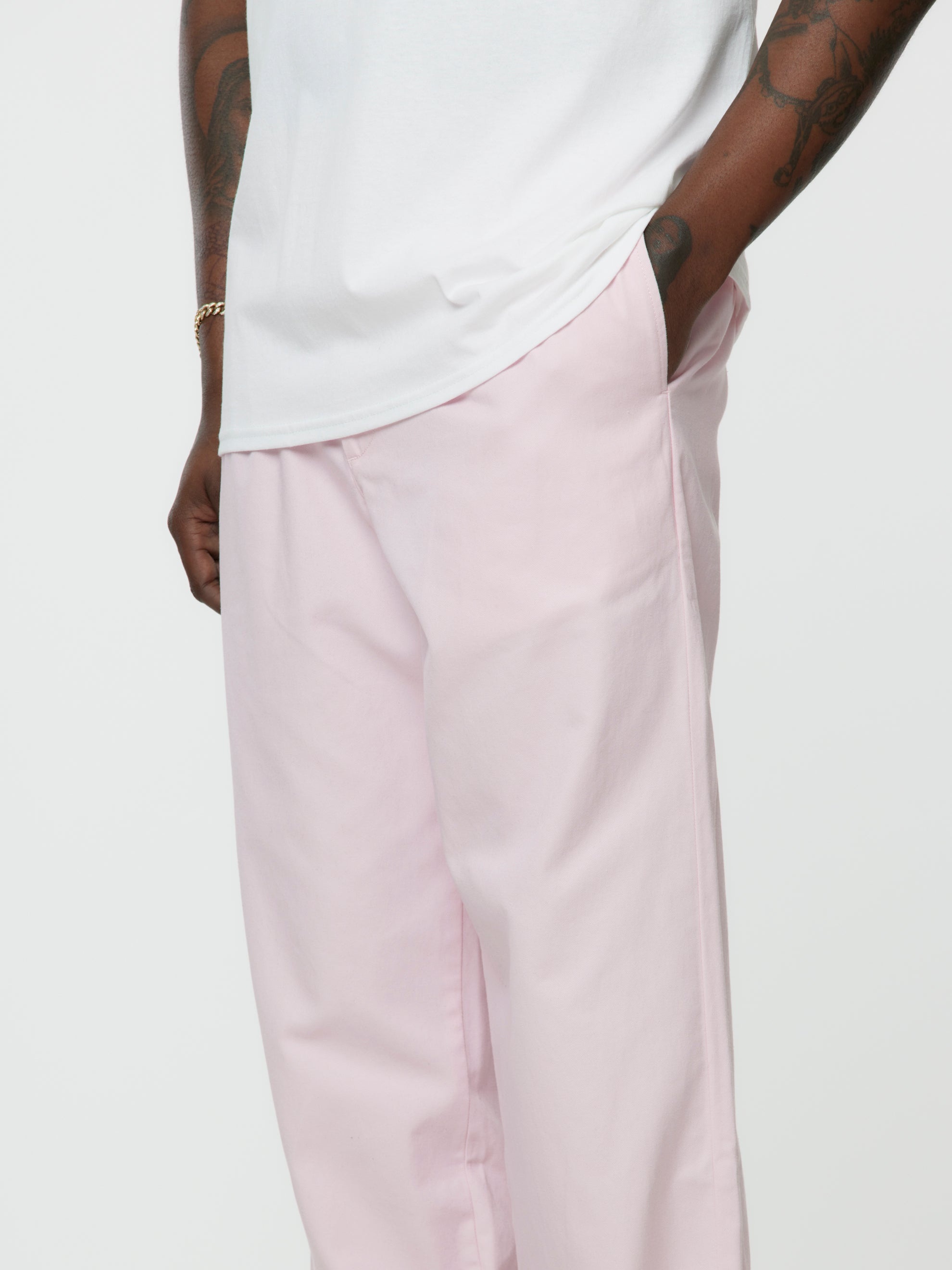 TWILL DOUBLE-PLEAT PANTS (PINK) - 3